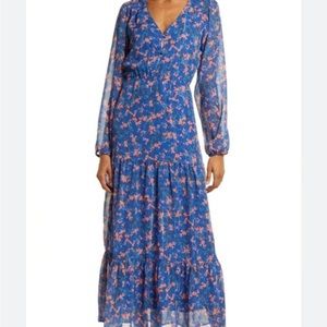 Chelsea28 Vibrant Blue and Pink Maxi Dress
